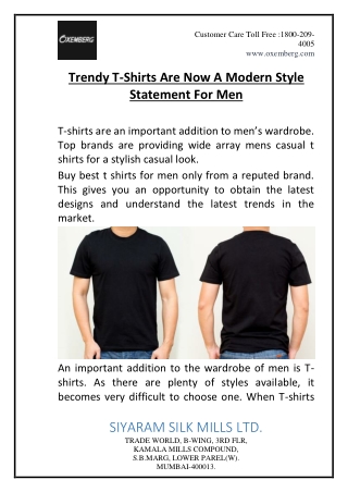 Trendy T-Shirts Are Now A Modern Style Statement For Men