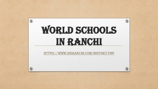 World schools in Ranchi