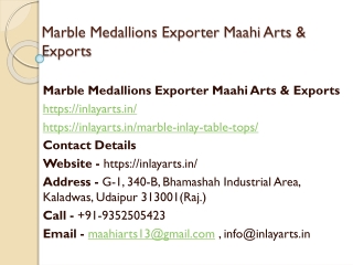Marble Medallions Exporter Maahi Arts & Exports