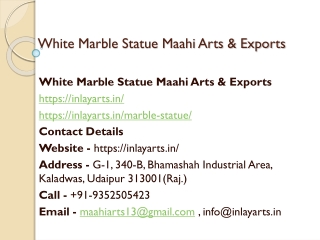 White Marble Statue Maahi Arts & Exports