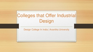 Colleges That Offer Industrial Design - Avantika University