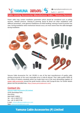 Power Cable Accessories Manufacturer India