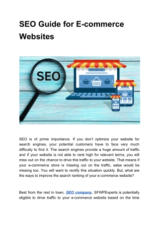 SEO Guide for E-commerce Websites