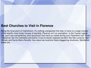 Best Cities in Florence