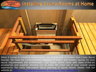 Installing Sauna Rooms at Home