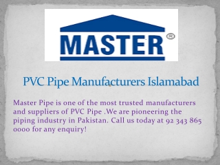 PVC Pipe Manufacturers Islamabad