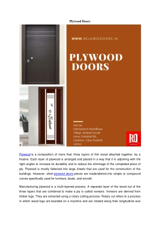 Plywood Doors | Plywood Doors in Lucknow