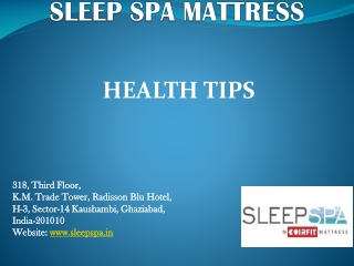 Sleep Spa Mattress Health Tips