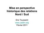 Mise en perspective historique des relations Nord