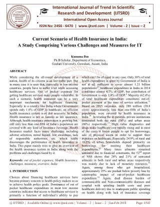 Current Scenario of Health Insurance in India A Study Comprising Various Challenges and Measures for IT