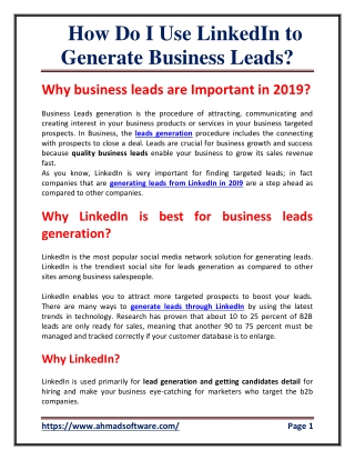 How do I use LinkedIn to generate business leads