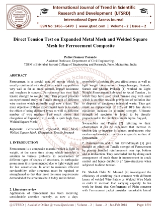 Direct Tension Test on Expanded Metal Mesh and Welded Square Mesh for Ferrocement Composite