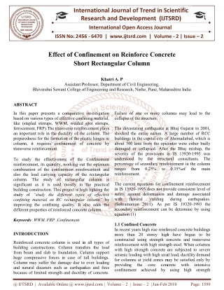 Effect of Confinement on Reinforce Concrete Short Rectangular Column