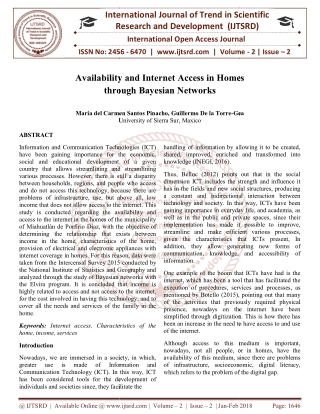 Availability and Internet Access in Homes through Bayesian Networks