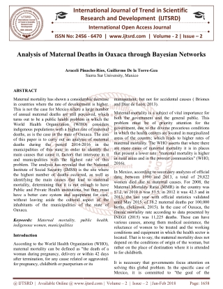 Analysis of Maternal Deaths in Oaxaca through Bayesian Networks