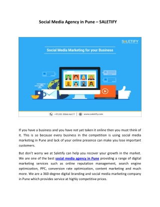 Social Media Marketing for your Business - SALETIFY