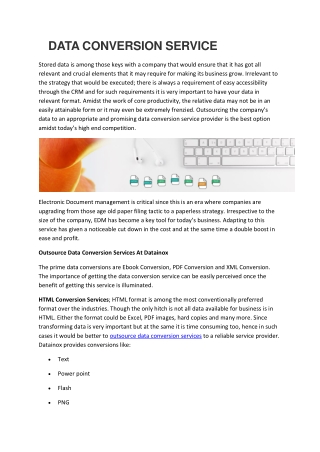 DATA CONVERSION SERVICE
