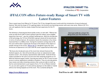 iFFALCON offers Future-ready Range of Smart TV with Latest Features