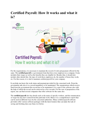 Certified Payroll: How It works and what it is?