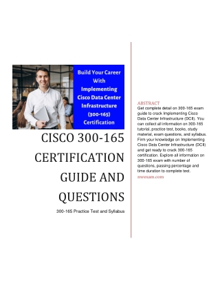 [UPDATED] Cisco 300-165 Certification Guide and Questions