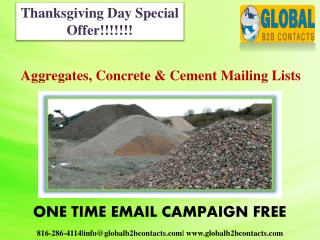 Aggregates, Concrete & Cement Mailing Lists