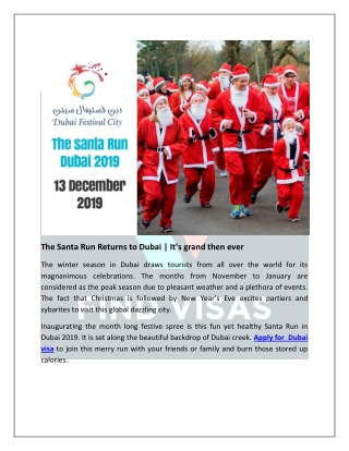 The Santa Run Returns to Dubai | It’s grand then ever