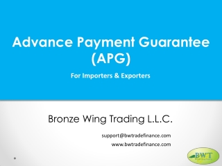 Advanced Payment Guarantee Procedure