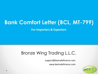 Bank Comfort Letter (BCL - MT799)