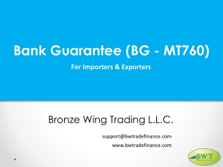 Bank Guarantee (BG - MT760)