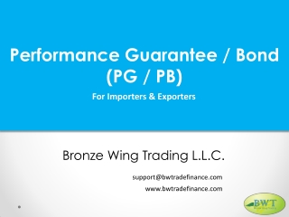 Performance Bond / Performance Guarantee