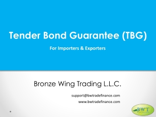 Tender Bid – Tender Bond for Suppliers & Contractors