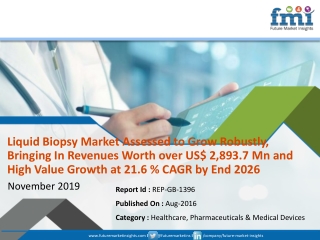 Liquid Biopsy Market to Projected to Touch a Valuation of US$ 2,893.7 Mn by 2026-End