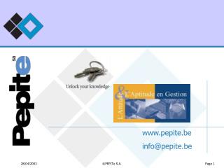 www.pepite.be info@pepite.be