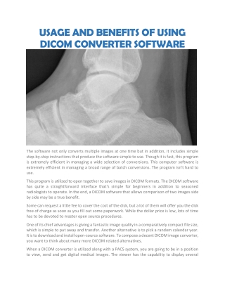 Dicom converter software