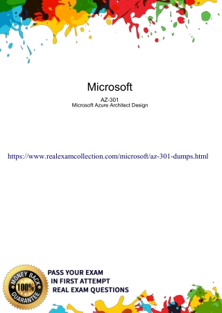 AZ-301 Dumps - Pass4sure Microsoft Question Answer - RealExamCollection - 2019