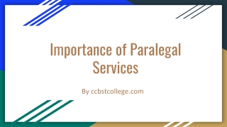 Importance of paralegal services