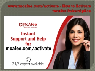 www.mcafee.com/activate - How to Activate mcafee Subscription