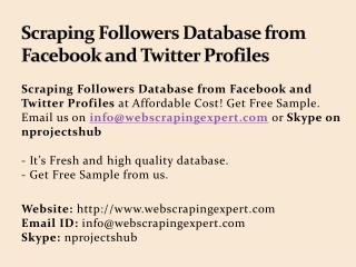 Scraping Followers Database from Facebook and Twitter Profiles
