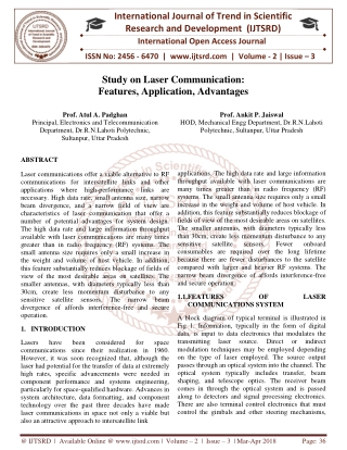 Study on Laser Communication Features, Application, Advantages
