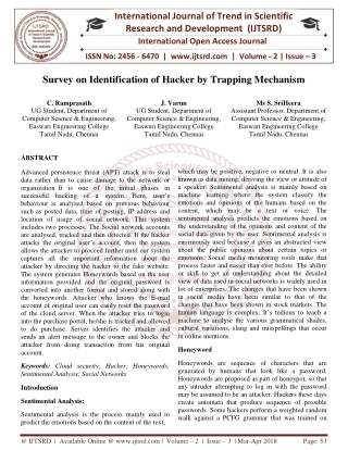 Survey on Identification of Hacker by Trapping Mechanism