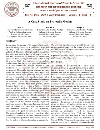 A Case Study on Projectile Motion