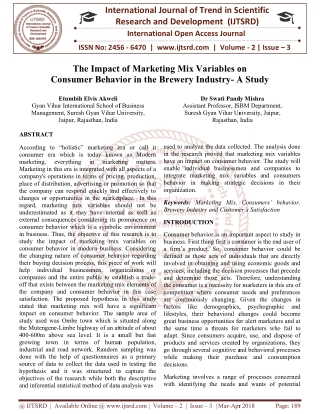 The Impact of Marketing Mix Variables on Consumer Behavior in the Brewery Industry A Study