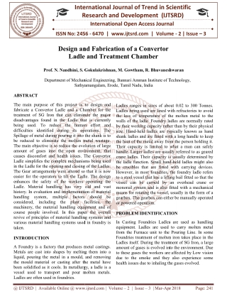 Design and Fabrication of a Convertor Ladle and Treatment Chamber