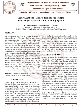 Secure Authentication to Identify the Human using Finger Printer Profile in Voting System