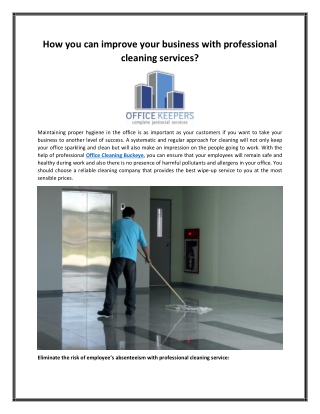 How you can improve your business with professional cleaning services