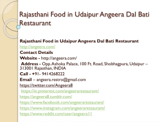 Rajasthani Food in Udaipur Angeera Dal Bati Restaurant