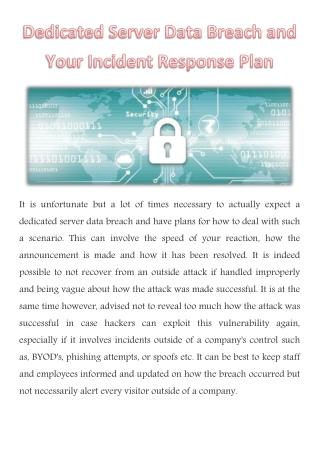 Dedicated Server Data Breach and Your Incident Response Plan