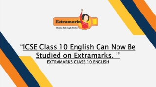 ICSE Class 10 English Can Now Be Studied on Extramarks.