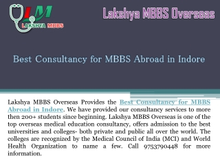 Best Consultancy for MBBS Abroad in Indore