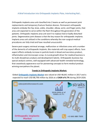 Orthopedic Implants Market